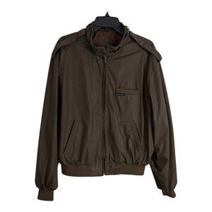 Vintage Members Only Jacket Mens Medium Brown Full Zip Bomber Coat 80s Korea
